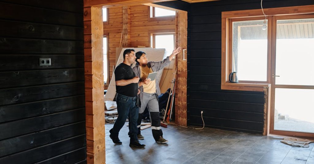 Two People Checking on a Construction Project